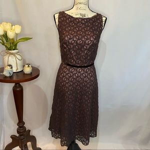 Jill Michelle Lace Sheer Dress Fitted Lined‎ Sophisticated Vintage Style